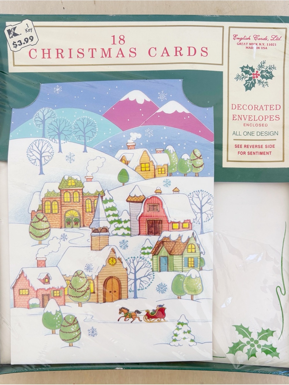 Vintage English Cards, Ltd. Kmart Holiday Christmas Cards 18 Ct Sealed NOS